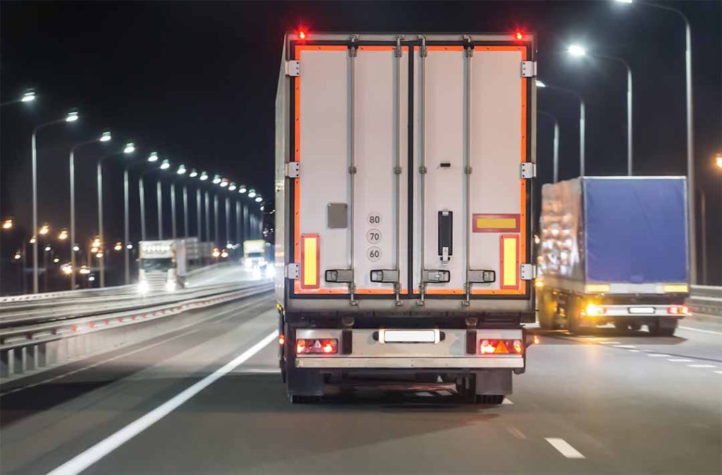 Truck Driving at Night